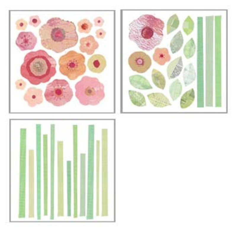 Flower Fabric Wall Decals Pink Flower Wall Stickers Etsy