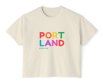 Portland, Oregon (rainbow) Women's Boxy Tee