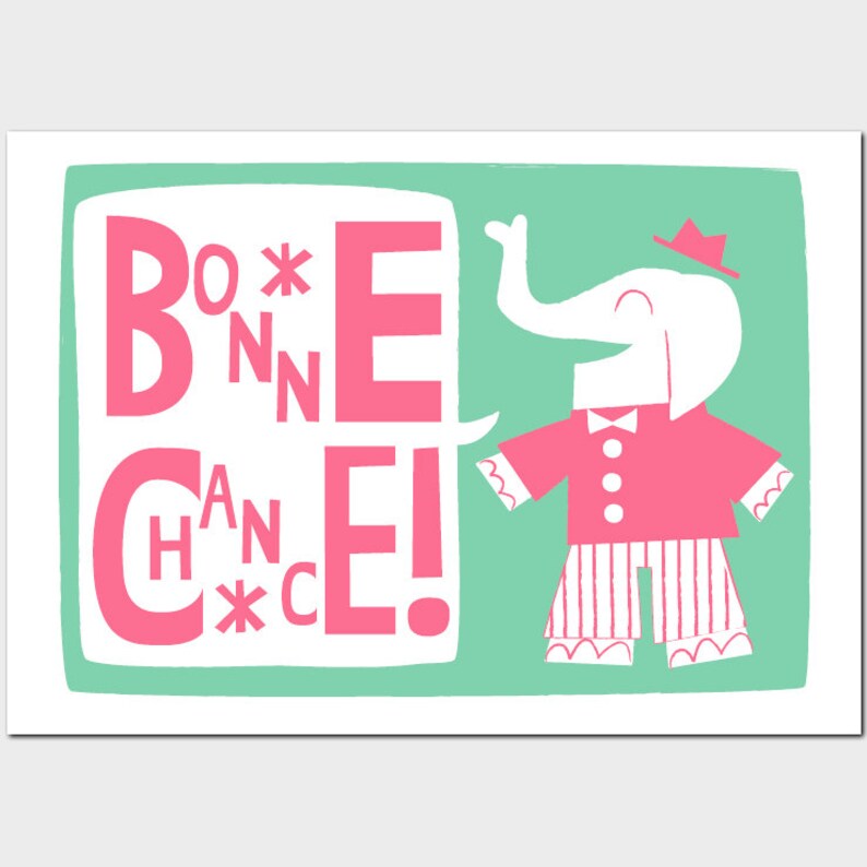 Good Luck Cards in French Etsy