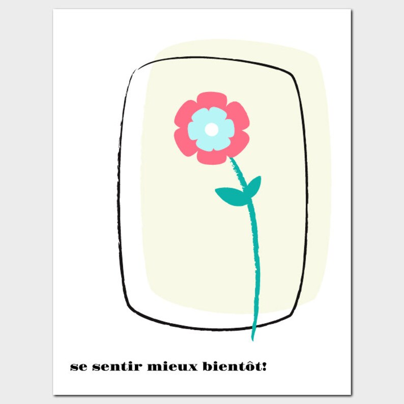 Scandinavian Flower Get Well Soon Card
