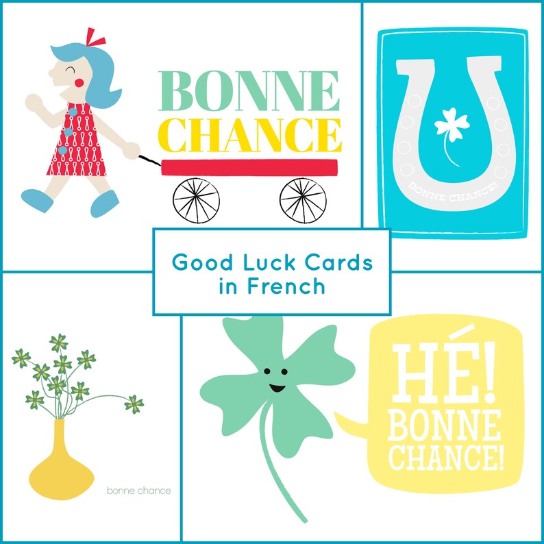 Good Luck Cards In French Etsy Good Luck Cards In French Etsy