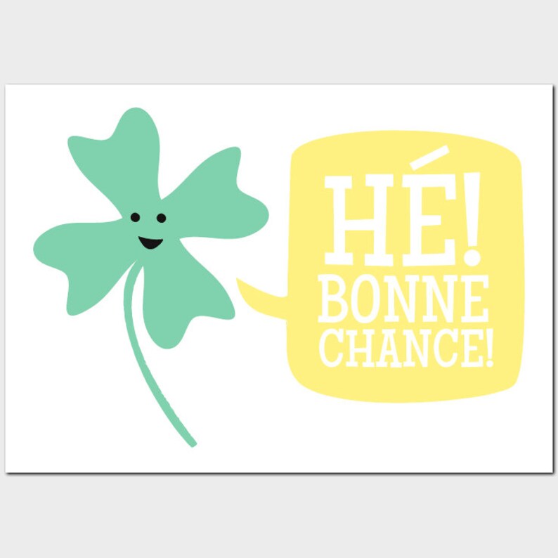 Good Luck Cards in French Etsy
