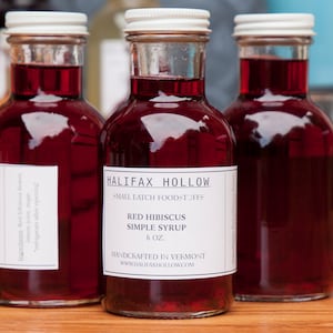 Hibiscus Simple Syrup- For Cocktails, Teas, and Coffee- Foodie Gifts and Gourmet Food