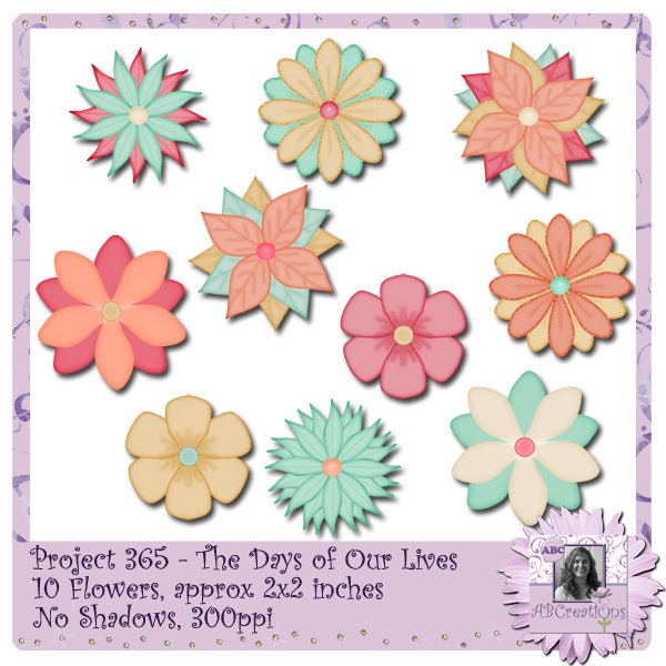 Flowers, Days of Our Lives, build-a-kit, project 365, pocket scrapbooking, project 52, mega kit, december daily, digital flowers