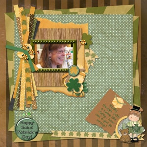 Feeling Lucky, Saint Patricks Day, St. Paddys Day, St. Pattys Day, green, gold, greeting card, digital scrapbooking, digiscrap, page kit image 4