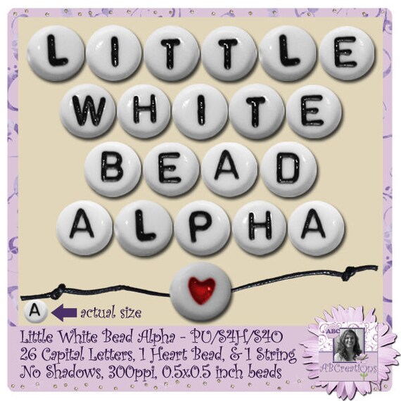 Little White Bead Alphabet, capital alpha, text, font, letters, phrases,  words, titles, word art