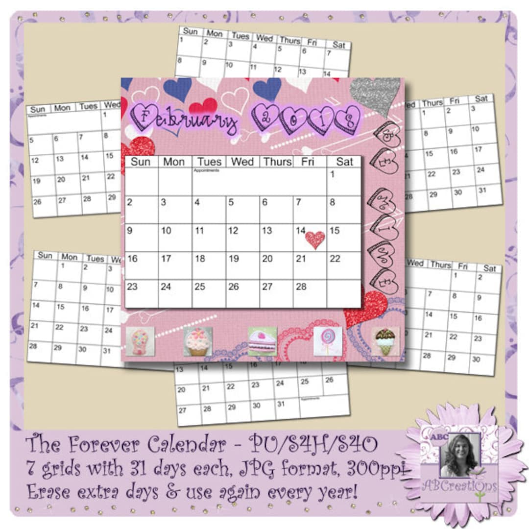 The Forever Calendar Make Calendars Every Year for the Rest Etsy