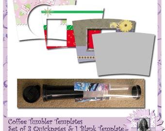 Coffee tumbler template - print your own insert - 4 digital files