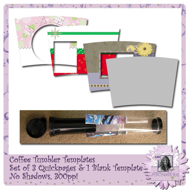 Coffee Tumbler Template Print Your Own Insert 4 Digital Files - Etsy