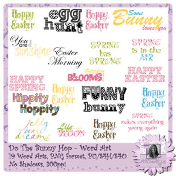 Do the Bunny Hop Word Art Easter Sayings Easter Lettering Etsy