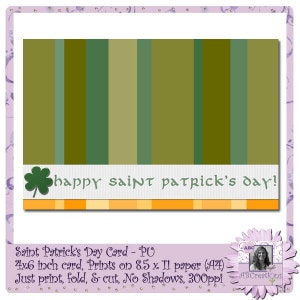 Feeling Lucky, Saint Patricks Day, St. Paddys Day, St. Pattys Day, green, gold, greeting card, digital scrapbooking, digiscrap, page kit image 2