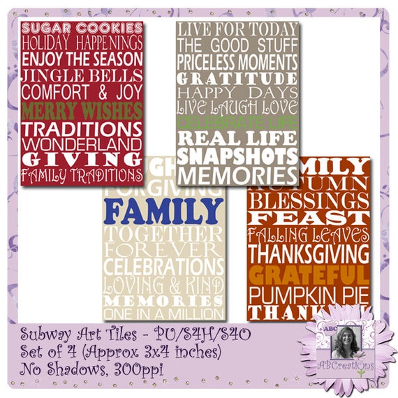 Printable Subway Art Tiles
