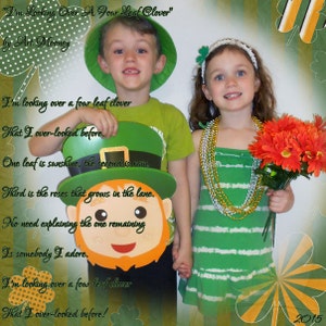 Feeling Lucky, Saint Patricks Day, St. Paddys Day, St. Pattys Day, green, gold, greeting card, digital scrapbooking, digiscrap, page kit image 3
