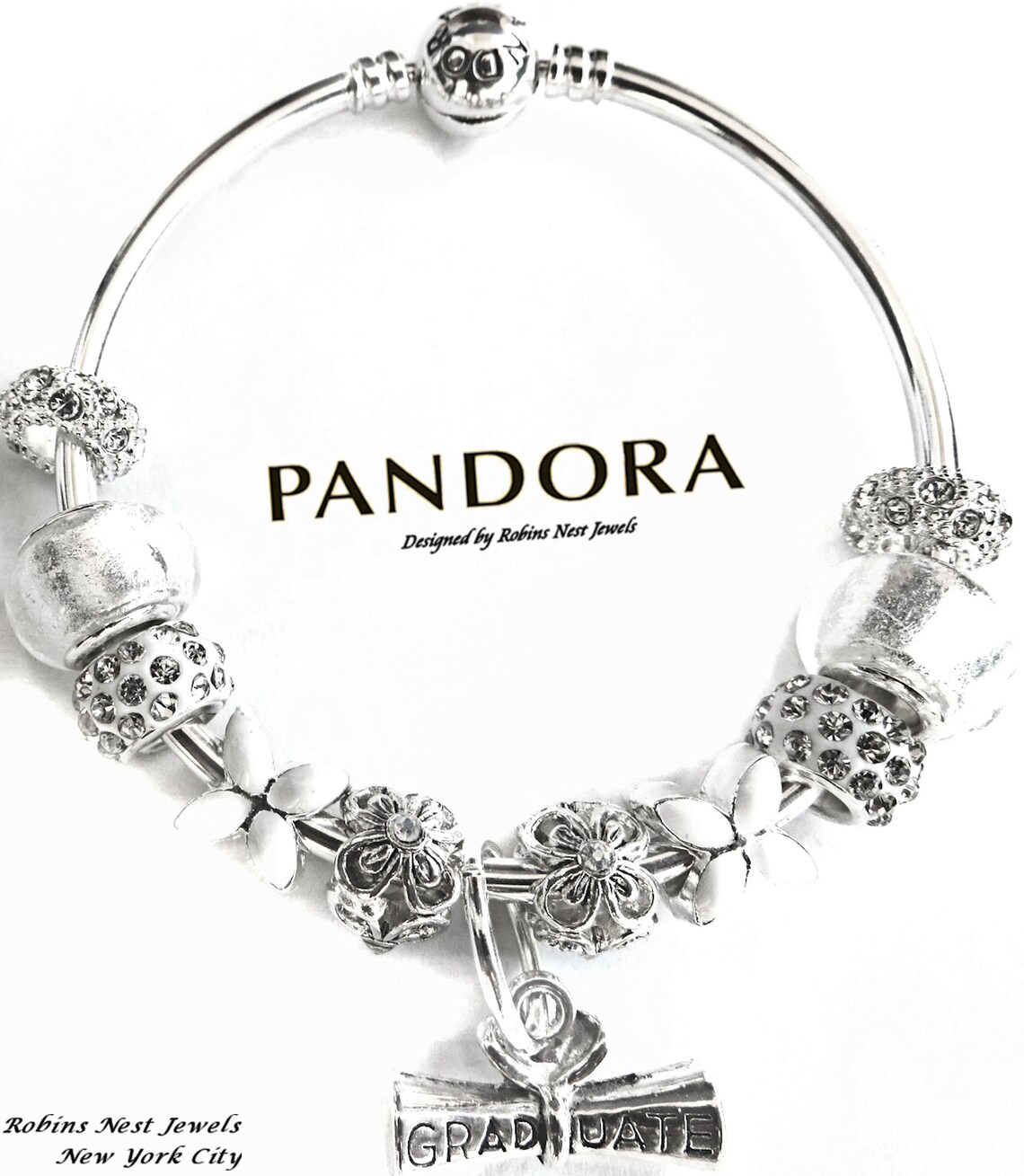 Pandora Graduation Bracelet Authentic Pandora Bangle Etsy