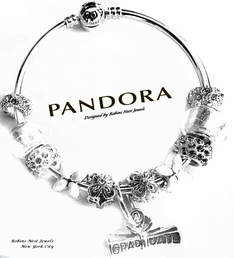 Pandora Graduation Bracelet Authentic Pandora Bangle Etsy