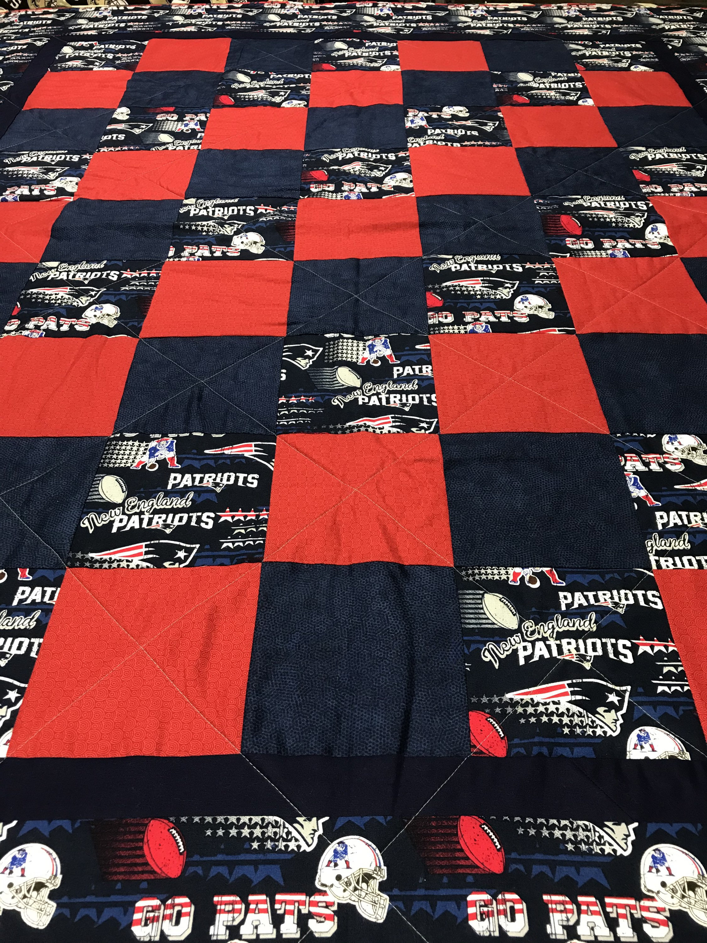 New England Patriots Quilt Etsy