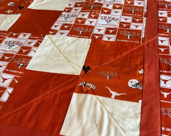 Tessuto Pile Patchwork Università Del Texas Longhorns Venduto Al Metro 60" Largo - Foto 4