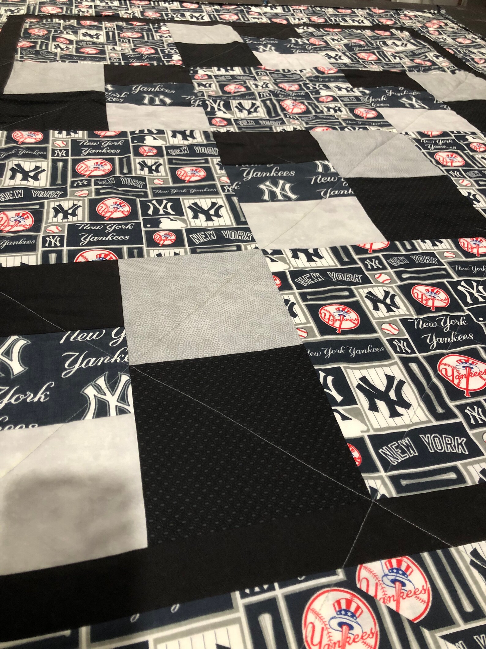 New York Yankees Quilt Etsy
