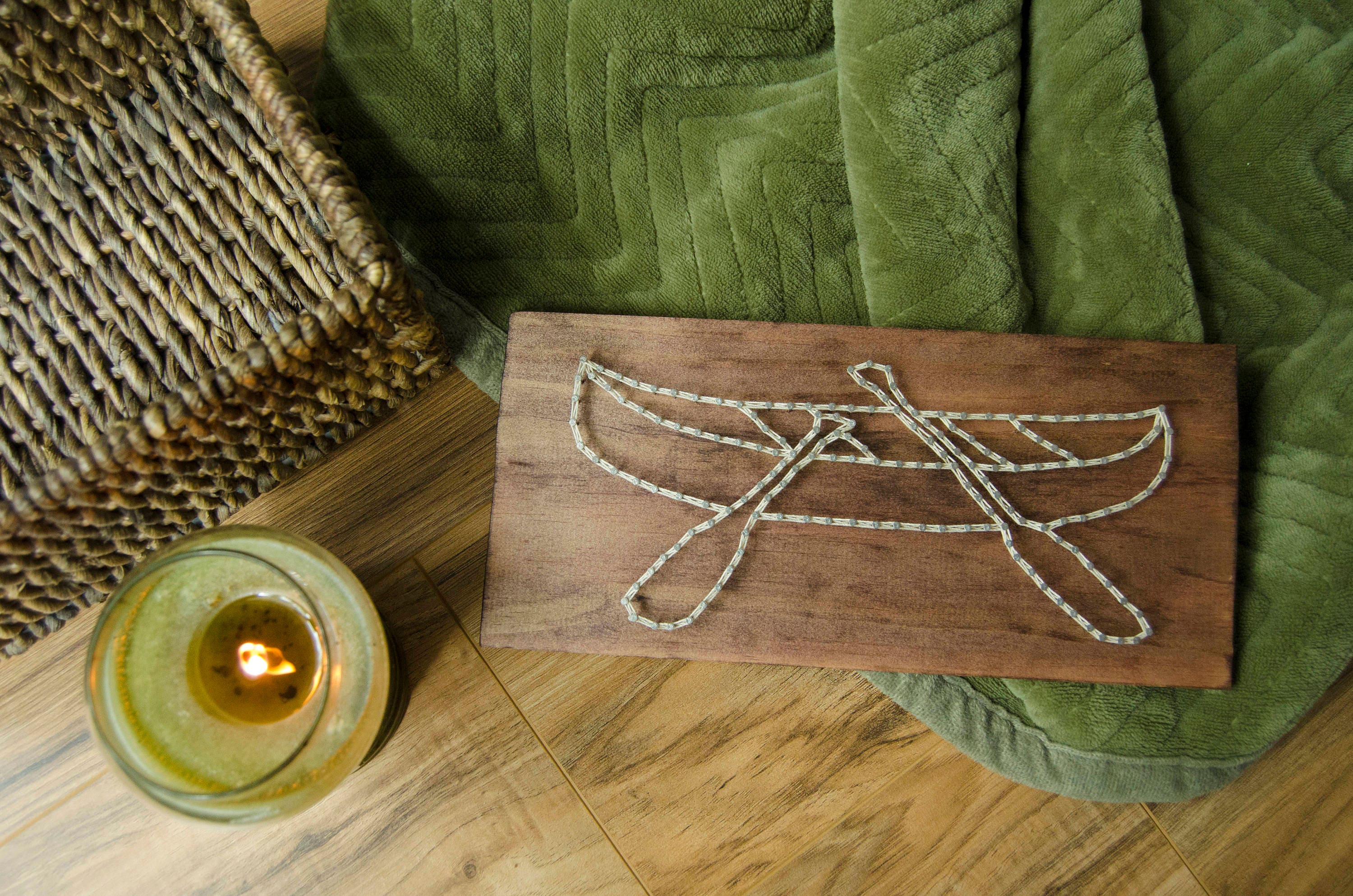 Canoe Decor Canoe Art String Art Cabin Decor Cabin Etsy