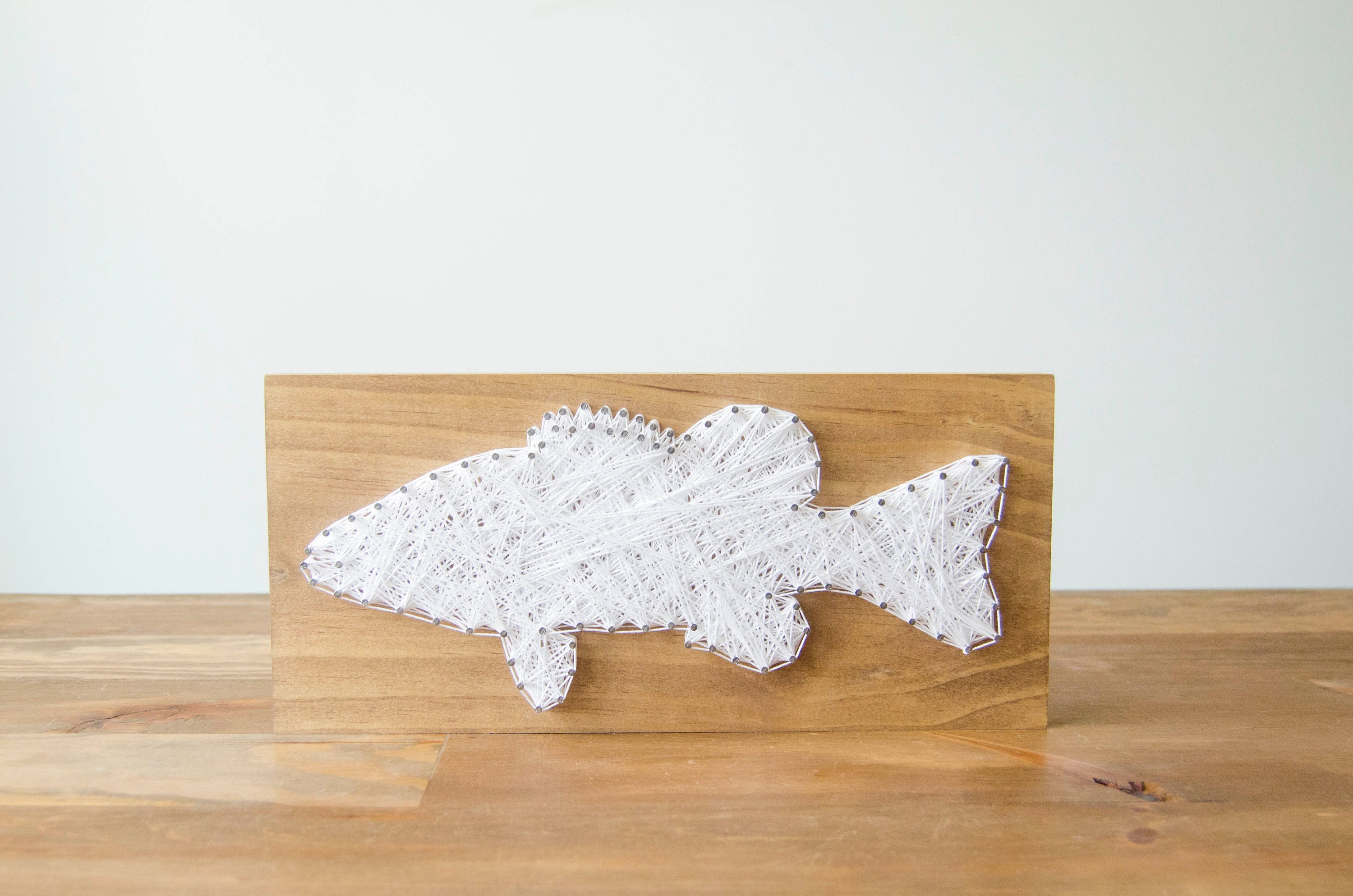 Fishing Decor Fish Wall Art Fish String Art Bass Fish Etsy