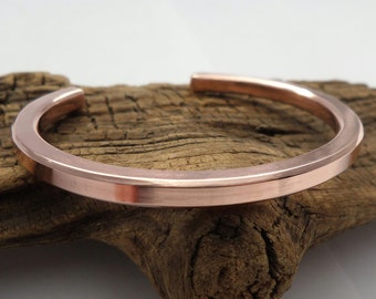 Solid Copper Cuff Bracelet, 7th Anniversary gift for Men and Women, Valentine's Day, ColeTaylorDesigns