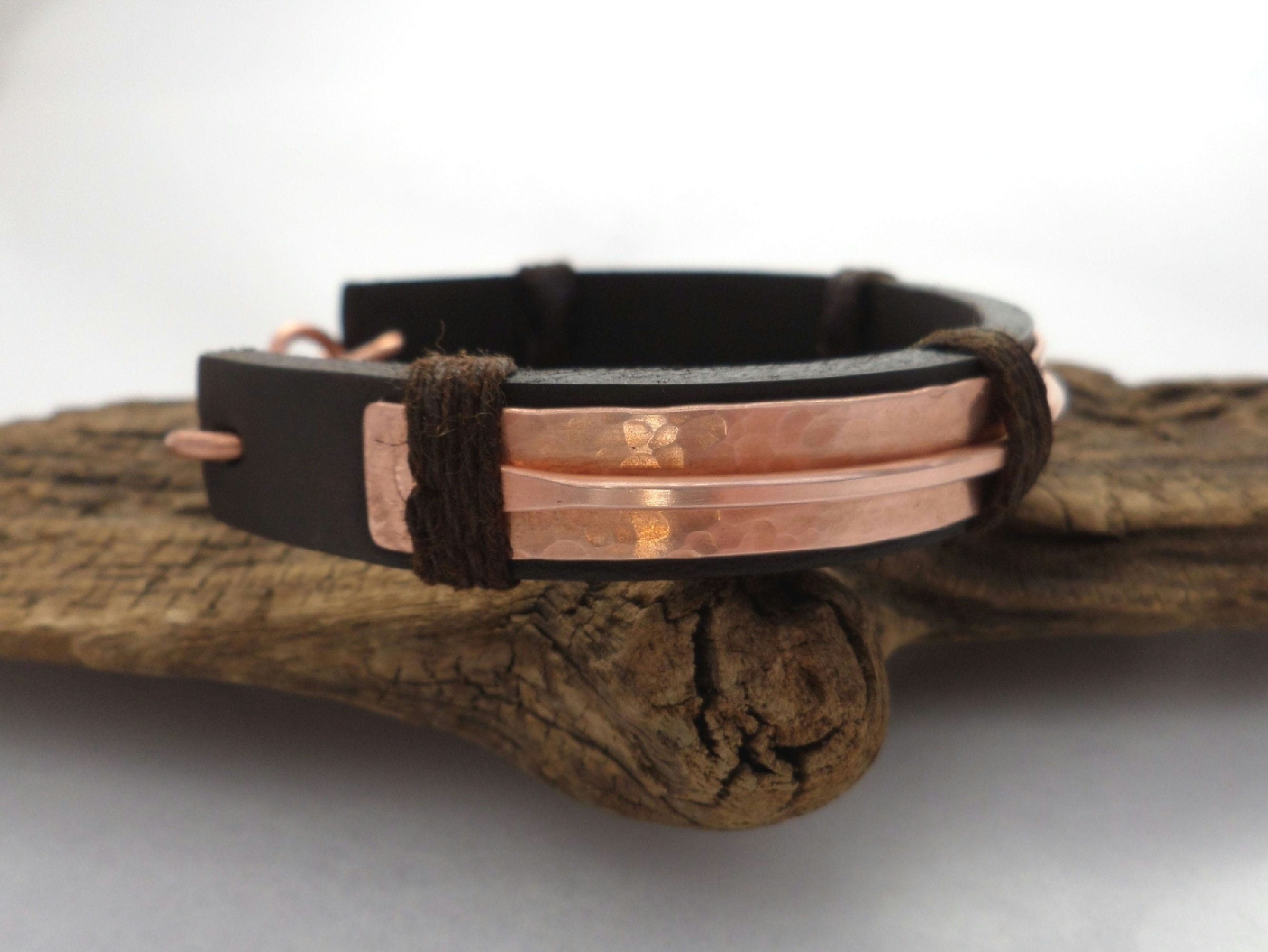 Leather and Copper Bracelet Copper Bracelet Men Leather Bracelet Men 7th Anniversary Coletaylordesigns Gift for Him Etsy UK