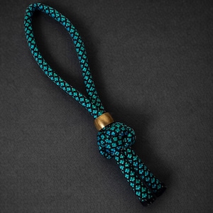 Paracord Knife Lanyard - Key Fob - Zipper Pull - With Accent Bead- EDC