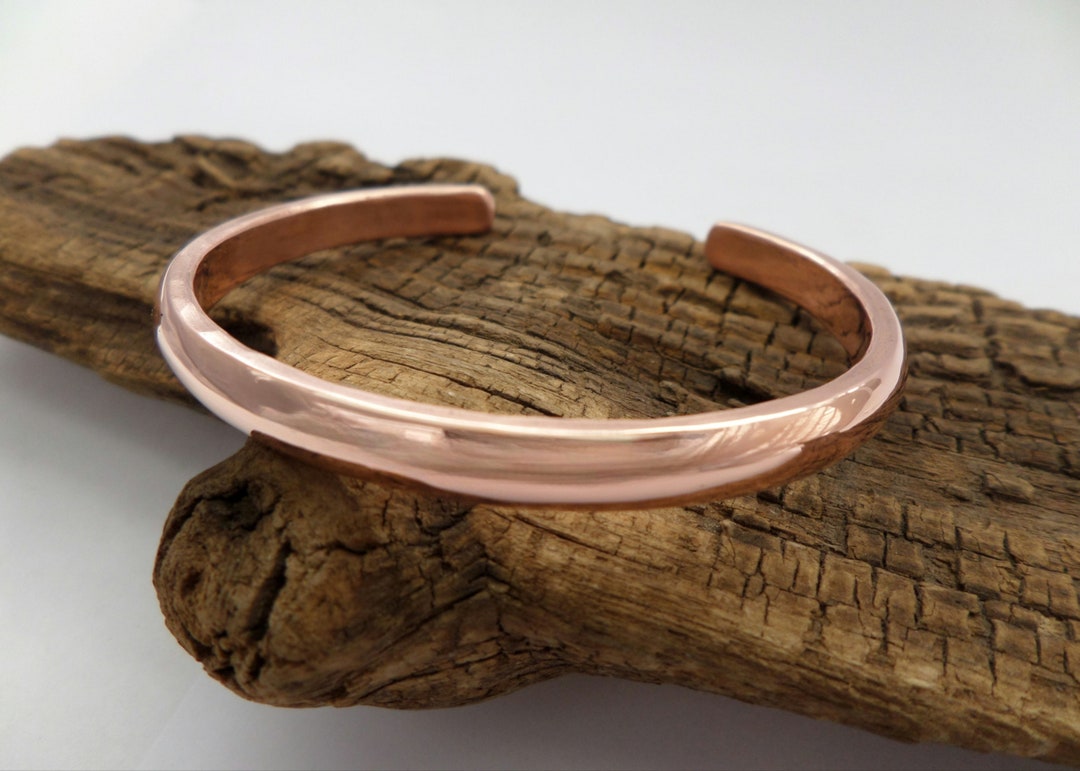 Polished Copper Cuff Bracelet, Copper Bracelet Men and Women, 7th