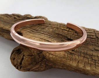 Polished Copper Cuff Bracelet, Copper Bracelet Men and Women, 7th Anniversary, ColeTaylorDesigns