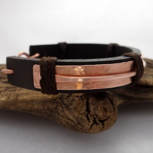 Leather and Copper Bracelet, Copper Bracelet Men, Leather Bracelet Men, 7th Anniversary, ColeTaylorDesigns image 5