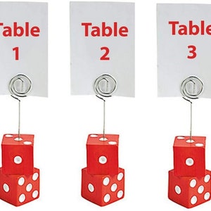 Bunco Table Card Numbers - Bunco or Casino Dice Place Card Holder with Bunco Table Numbers 1, 2 and 3, Bunco Supplies, Bunco Gift, Bunko