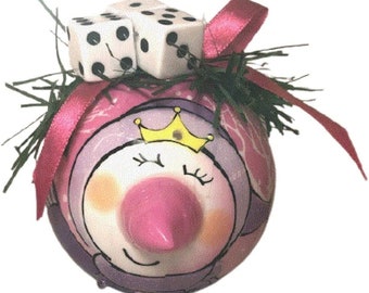 Blinkande Bunco-prydnad med 3 tärningar och grönska - Bedårande Bunco-present!