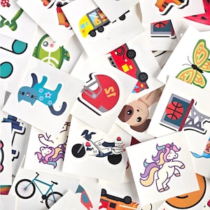 Temporary Tattoo Assortment  - 2&quot; Squares - Huge set of 360 Pieces of Assorted Boy&#39;s & Girl&#39;s Temporary Tattoos Party Favors