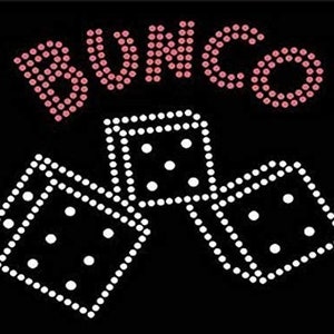 Bunco or Bunco Babe Crystal Dice Iron On Applique for Bunco Shirts - Choose Pattern - Make Your Own Bunco Gifts - Directions Berloew:Bi