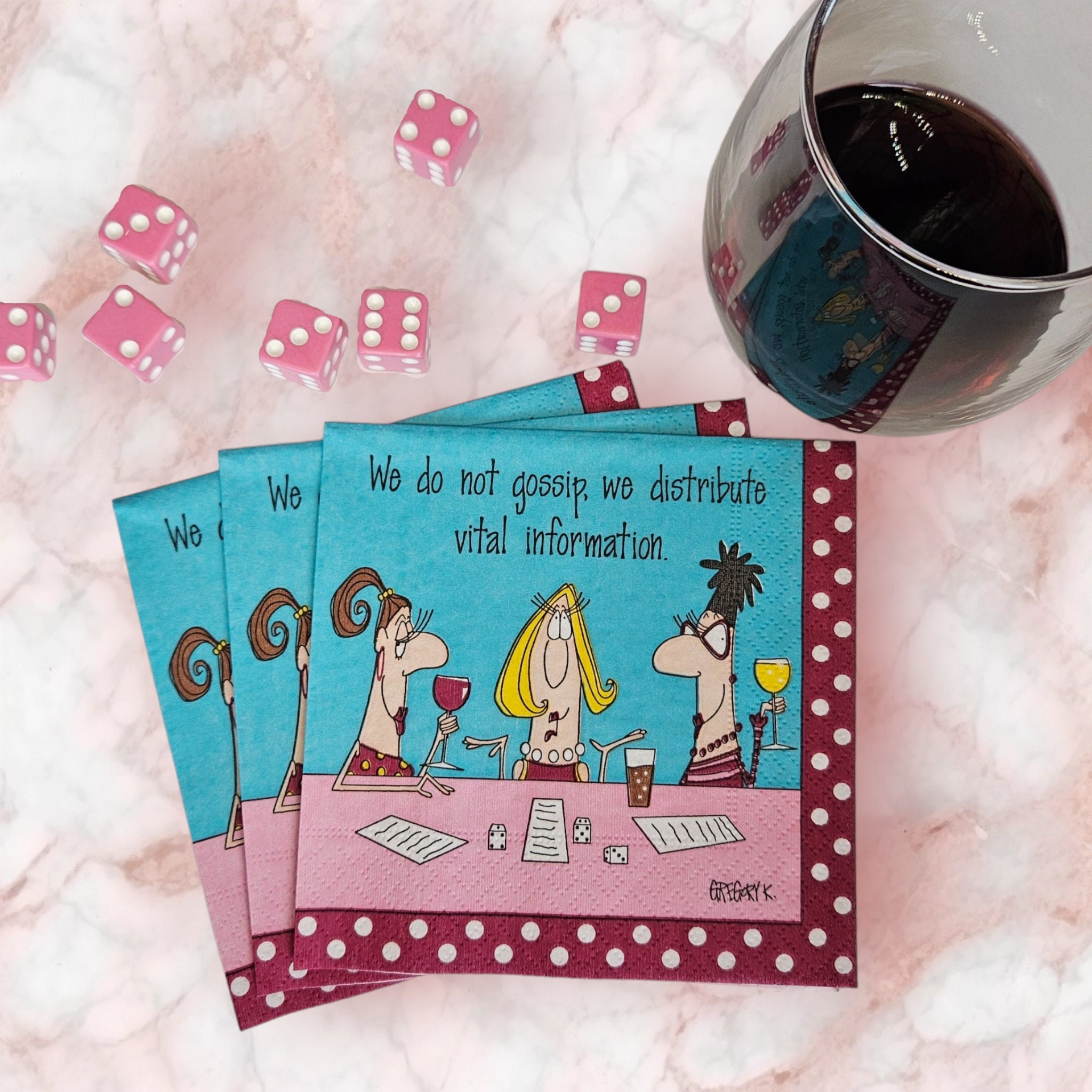 Bunco Gossip Napkins and Pink Plates Pack 36 Piece Set Includes 20