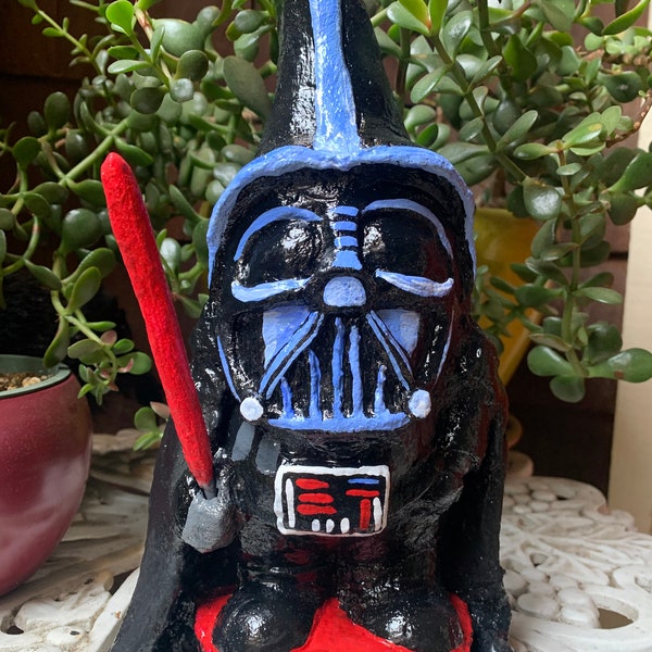 Darth Vader Gnome, parody, solid garden gnome, 12 inches, 4.1lb, inspired by Star Wars, Lord Vader, Gartenzwerg, gnome, decoration