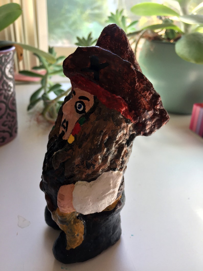 Captain Jack Sparrow Parody Figure, Pirate Garden Gnome 6 Inches