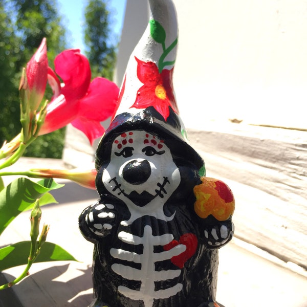 Day of the Dead Garden gnome 'Linda" 5.5 inches, inspired by Dia de Muertos