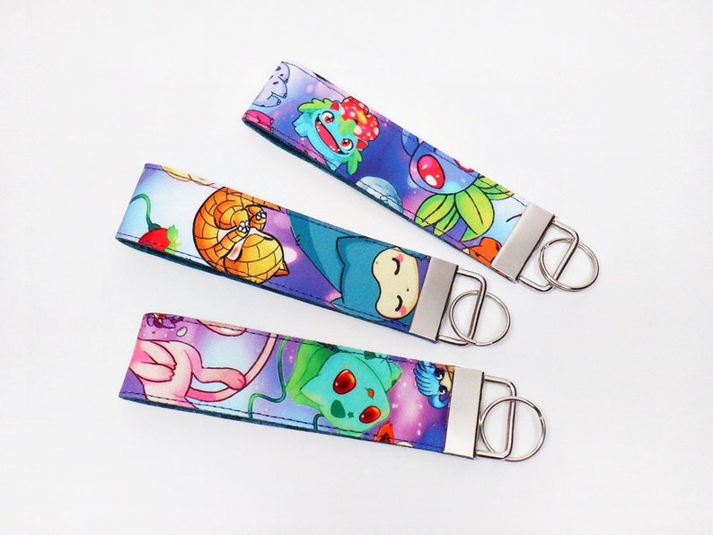 kawaii keychain lanyard keychain anime key fob wristlet keychain key finder pokemons keychain Pokemons key fob cartoon keychain