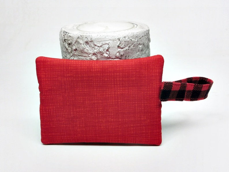 Dog treat pouch small leash bag dog owner gift poop bag holder poop bag dispenser clip on leash pouch small zipper pouch red plaid