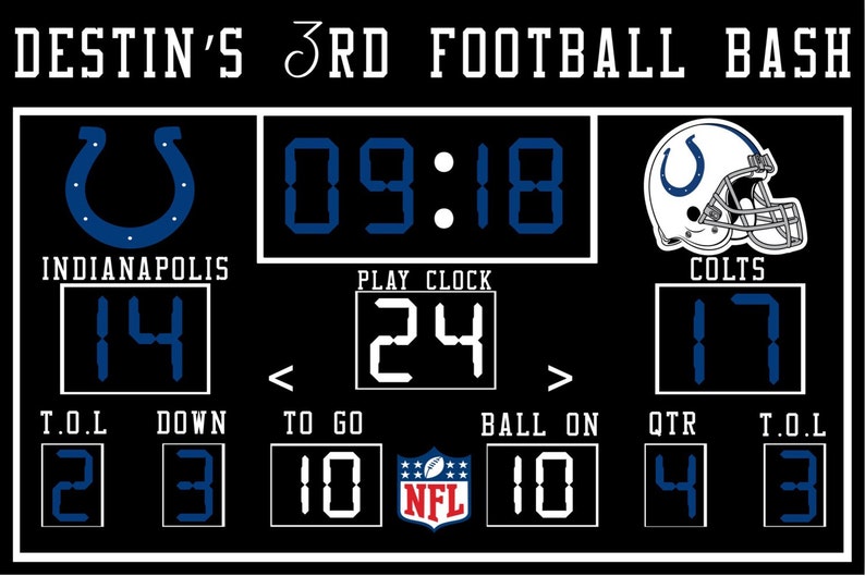 Printable Football Scoreboard | Etsy Printable Football Scoreboard | Etsy
