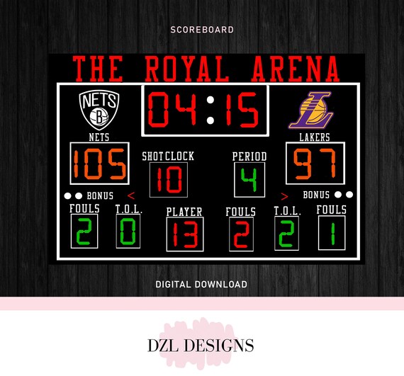 Printable Basketball Scoreboard Etsy