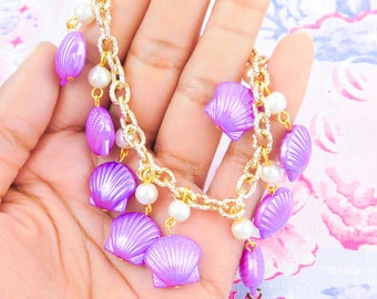Pretty Pearl and Shell Charm Bracelet