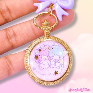 Little Twin Star Sleepy Time Clock Necklace *Limited*