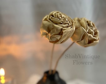 Gold flower 12 inch stems, Wedding Flower centerpiece, reception table decorations, Wedding Arch Flowers