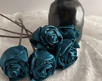 Teal flower 12 inch stems, Wedding Flower centerpiece, reception table decorations, Wedding Arch Flowers