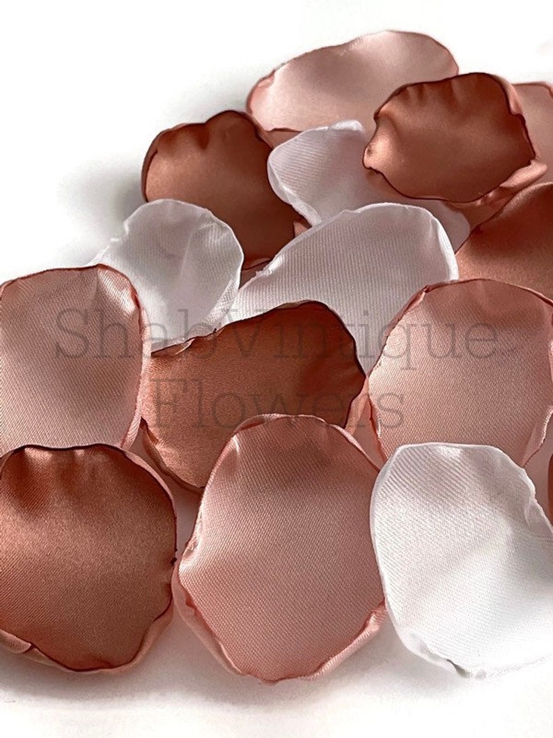 Rose Gold, Blush pink, White flower petals, Wedding Decor, table decor, flower girl petals, bridal shower, baby shower image 2