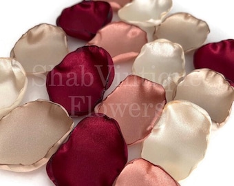 Wine, Ivory, Champagne, Rose Gold mix of flower petals, Fall Rustic Wedding, flower girl petals