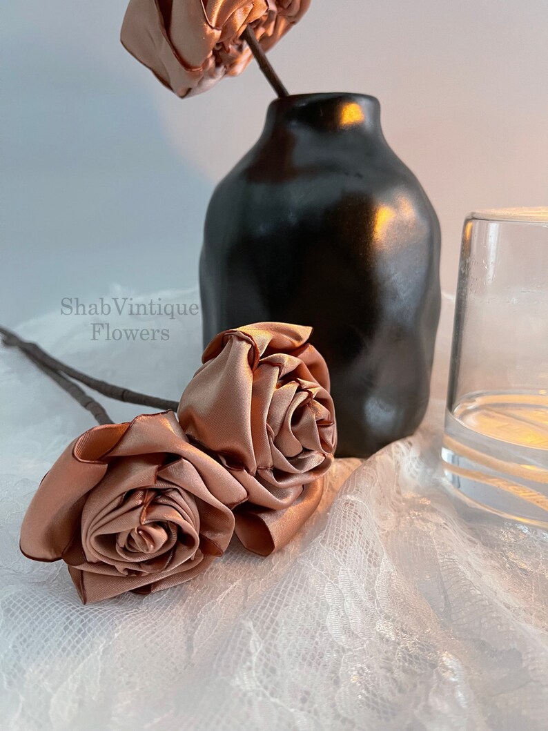 Rose Gold flower 12 inch stems, Wedding Flower centerpiece, reception table decorations, Wedding Arch Flowers image 4