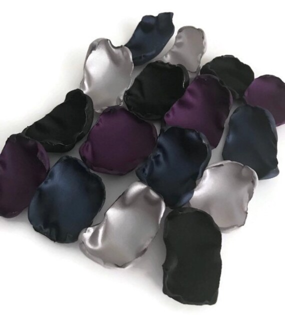 Navy Blue Purple Black And Silver Gray Flower Petals Rose Etsy